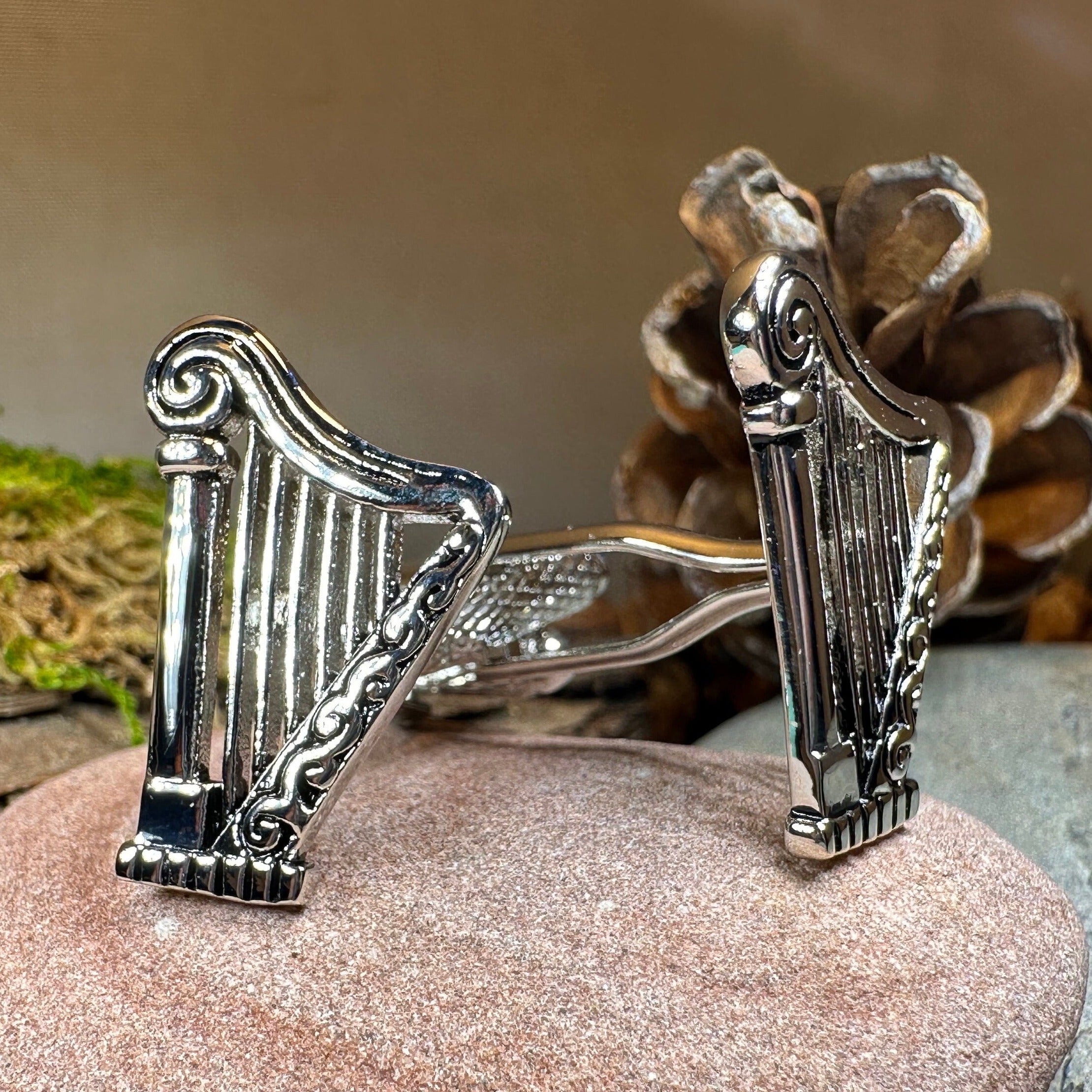 Irish Harp Cufflinks for Men