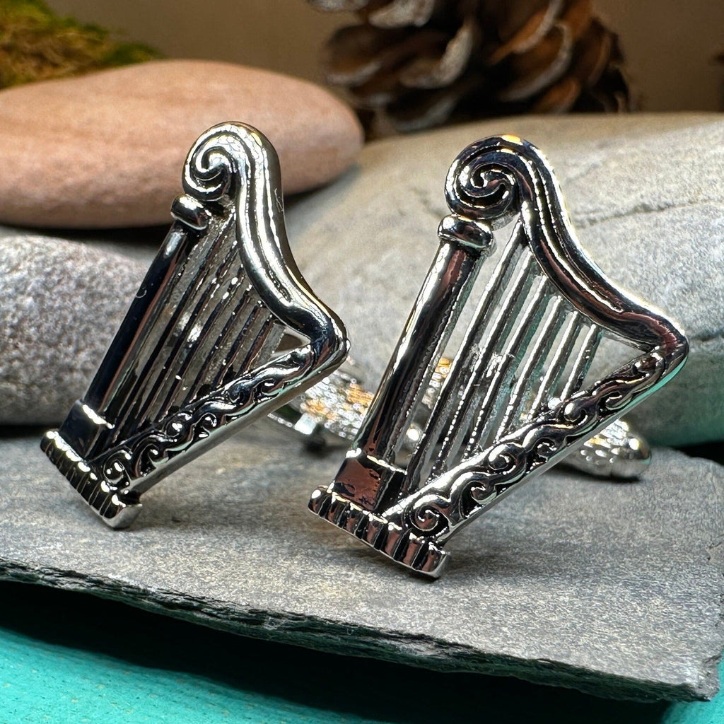 Irish Harp Cufflinks for Men