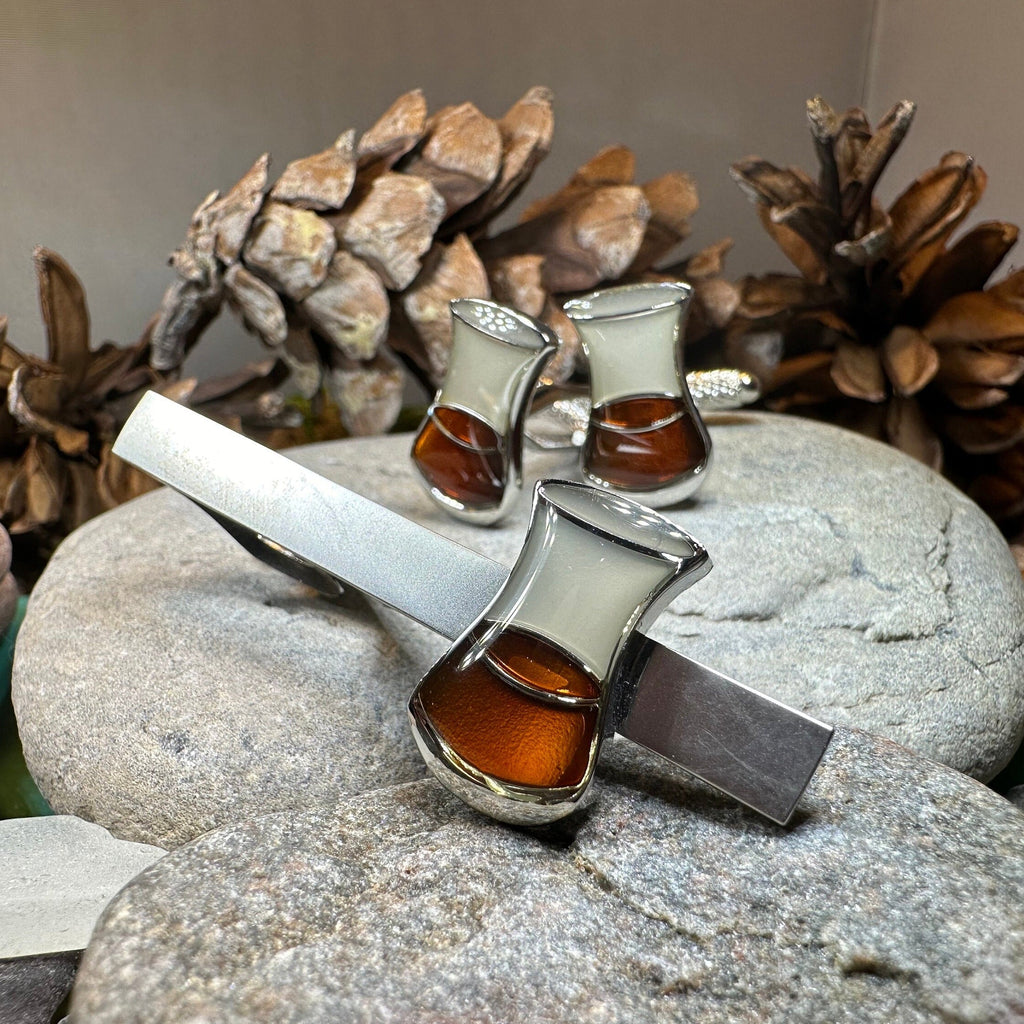 Scotch Whisky Cufflinks & Tie Clip Set