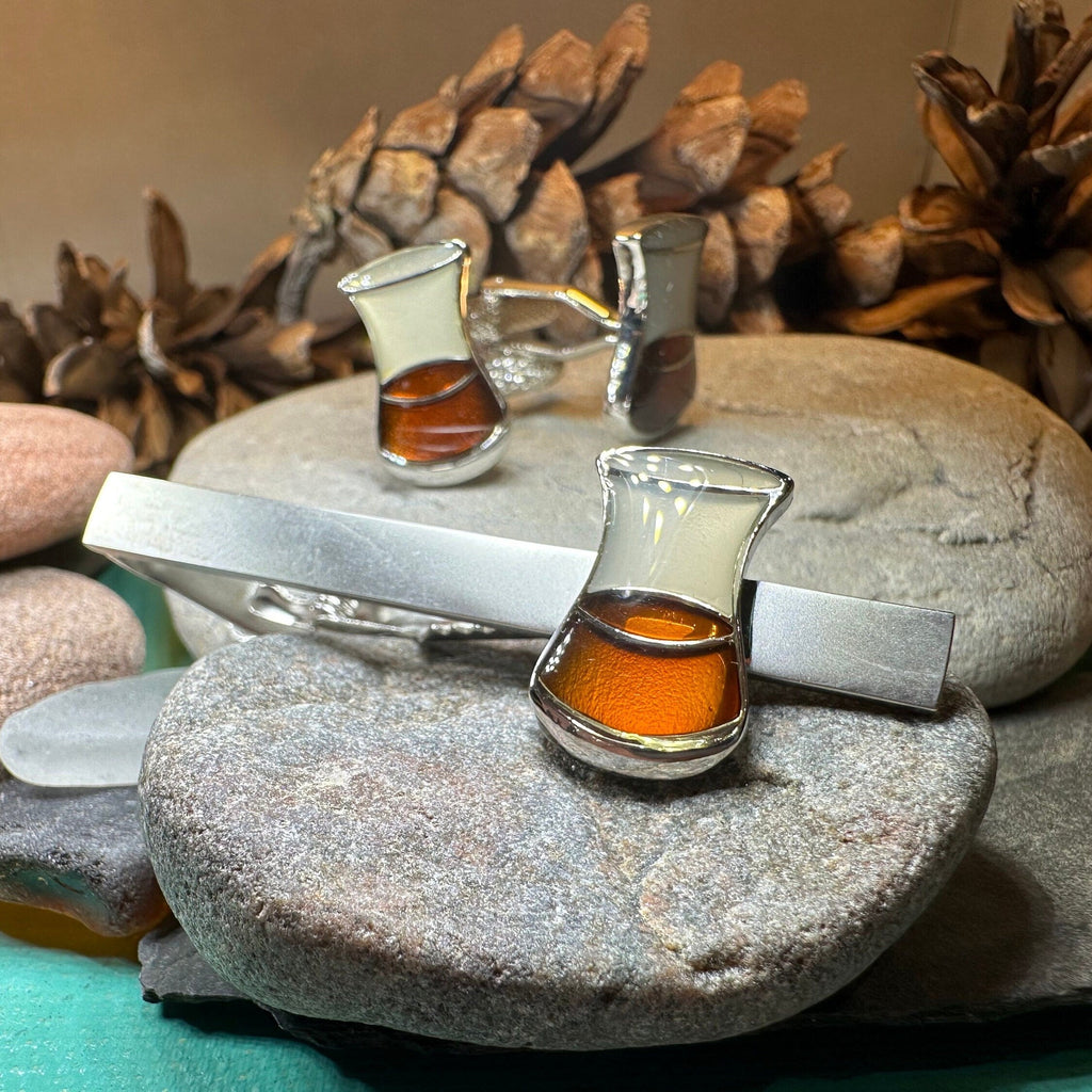 Scotch Whisky Cufflinks & Tie Clip Set