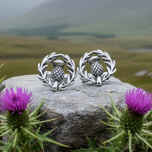 Scottish Thistle Wreath Cufflinks