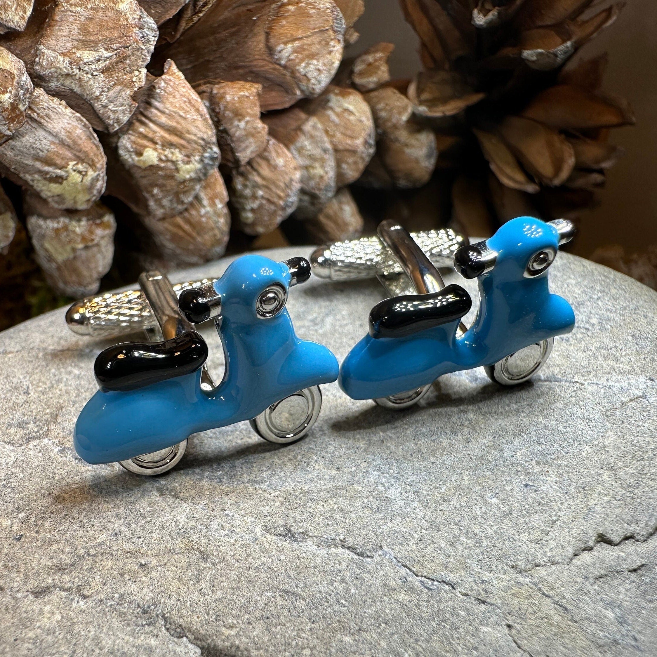 Blue Vespa Cufflinks for Men