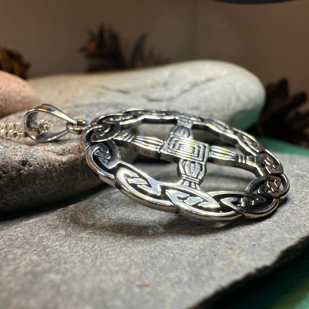Aura Irish Saint Brigid's Cross Necklace in Sterling Silver