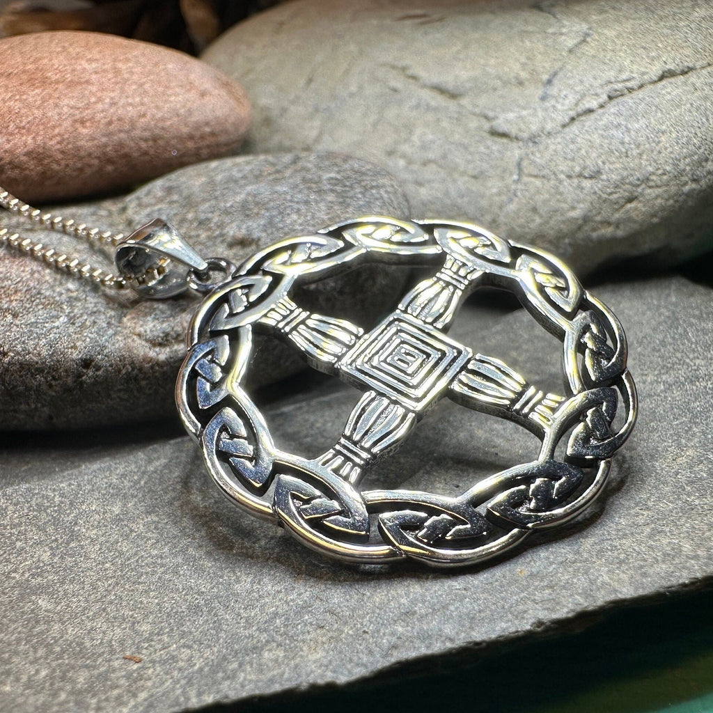 Aura Irish Saint Brigid's Cross Necklace in Sterling Silver