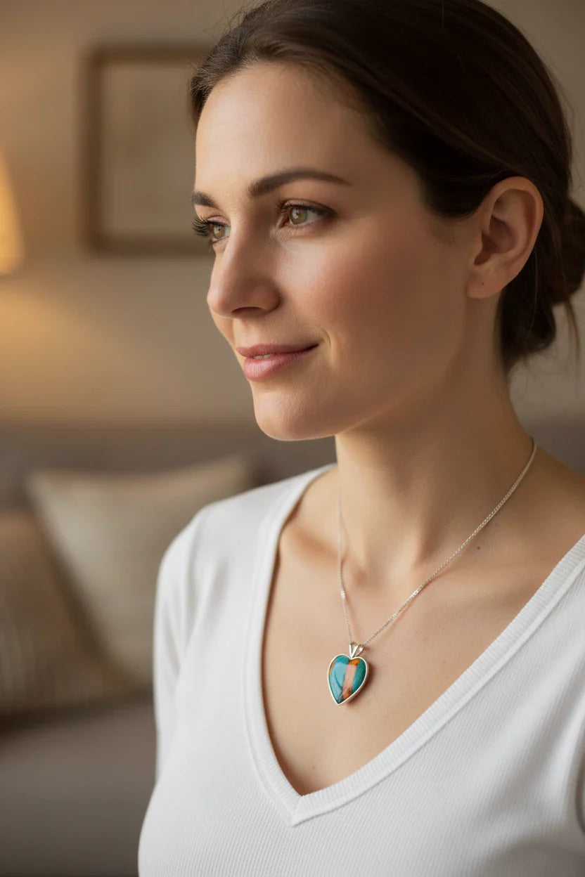Scottish Heathergems Heart Necklace - Handmade in Scotland
