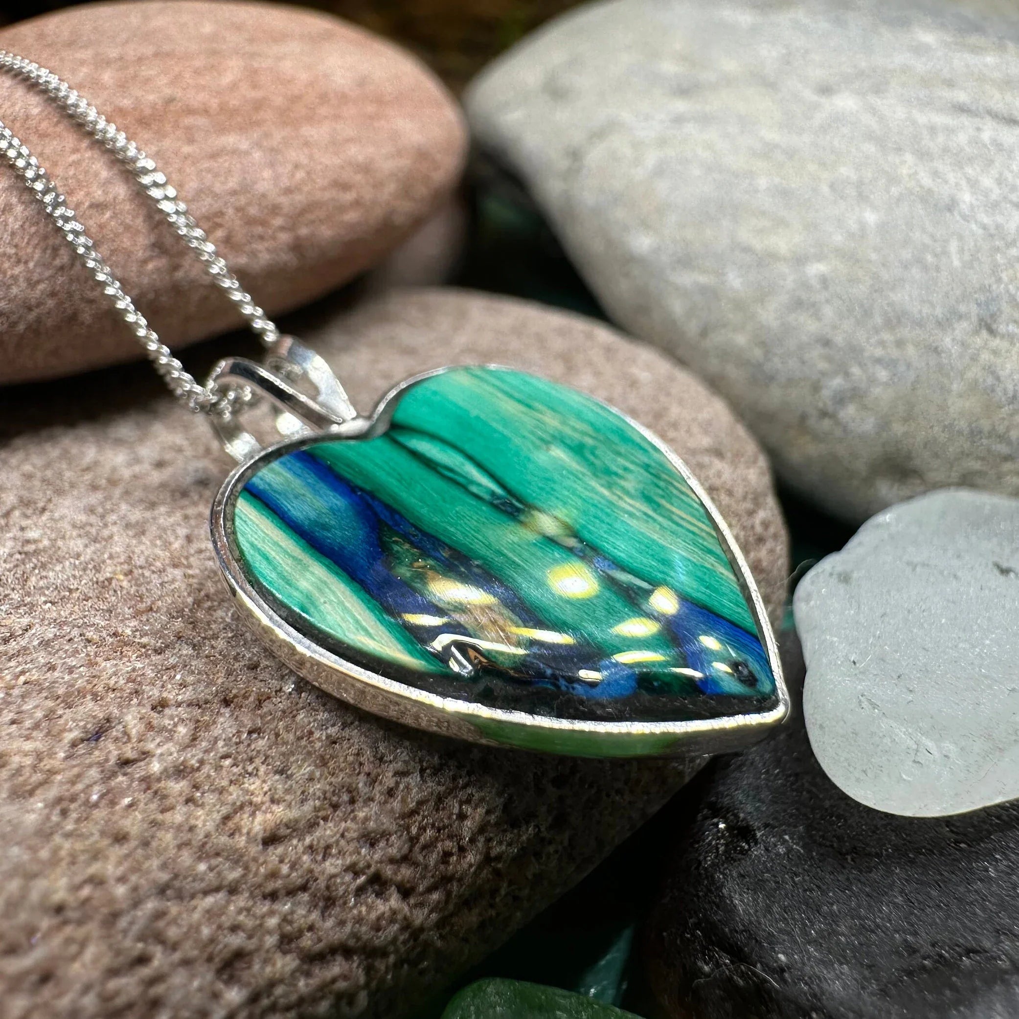 Scottish Heathergems Heart Necklace - Handmade in Scotland