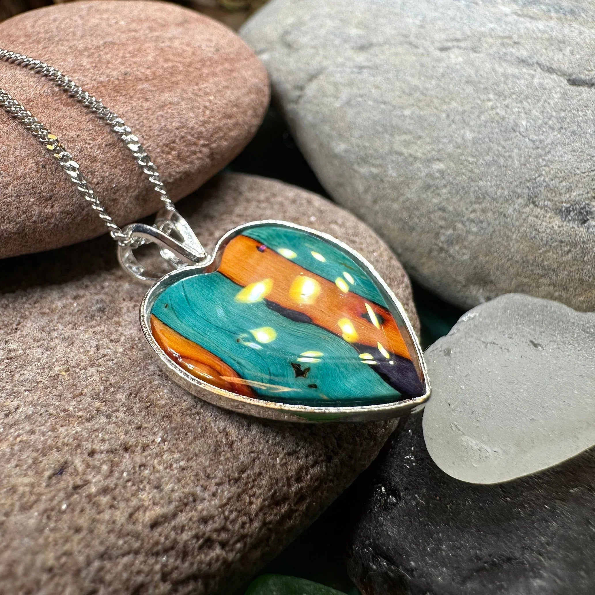 Scottish Heathergems Heart Necklace - Handmade in Scotland