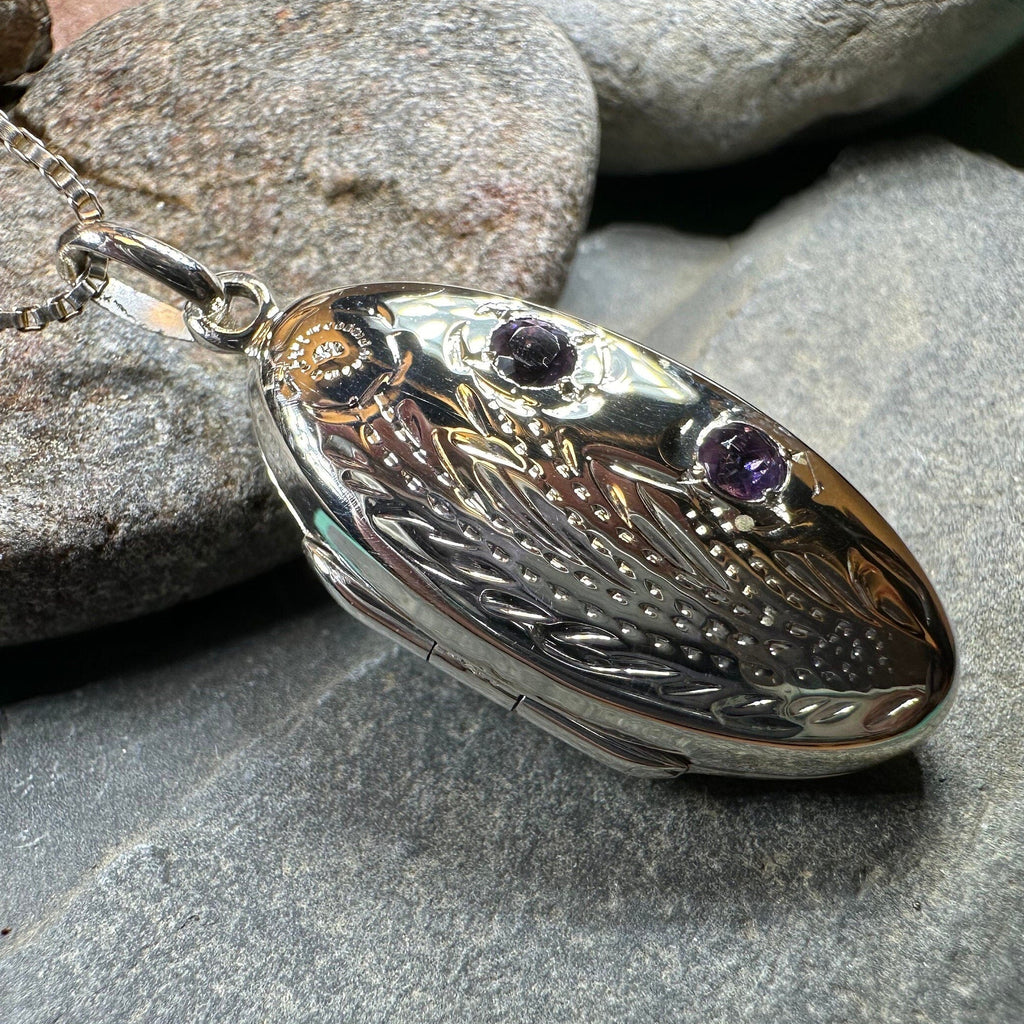 Meadowbrook Amethyst Flower Locket Necklace