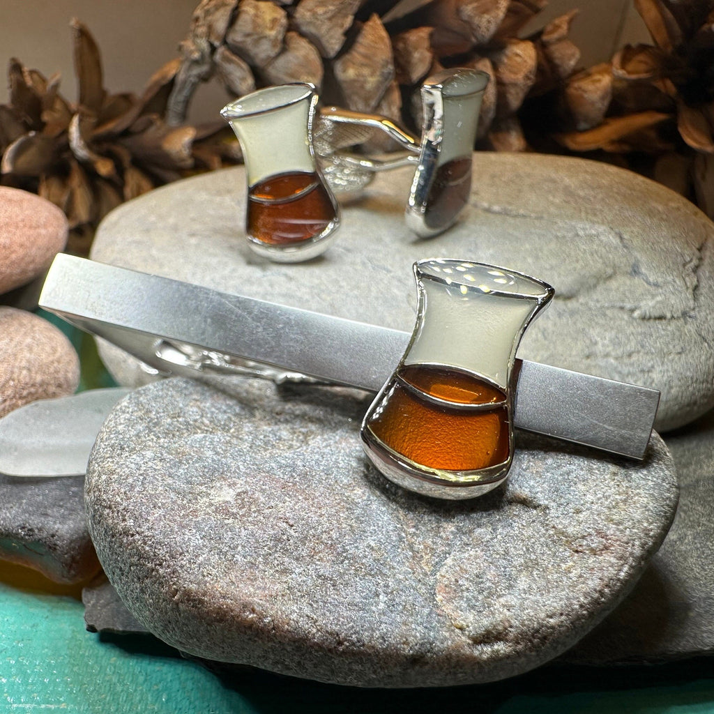Scotch Whisky Cufflinks & Tie Clip Set