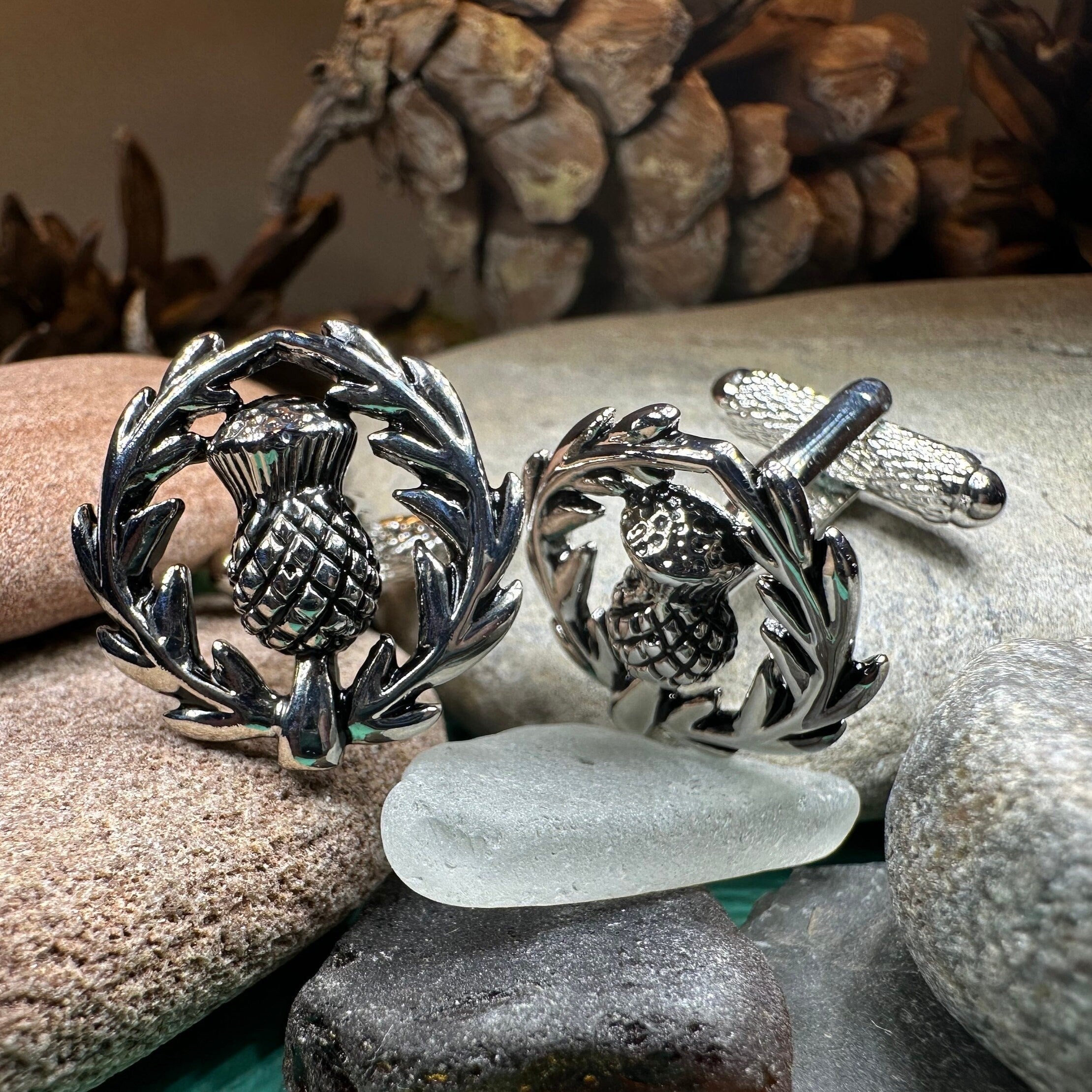 Scottish Thistle Wreath Cufflinks