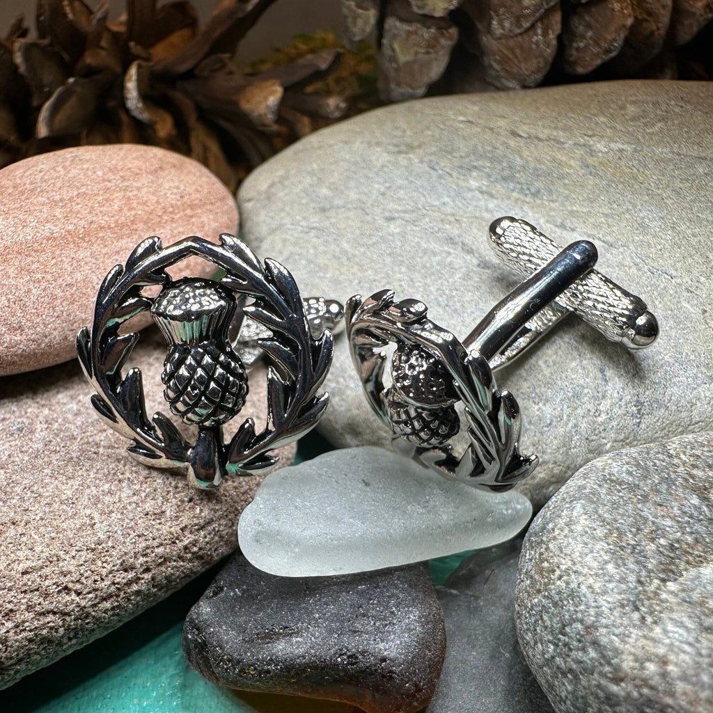 Scottish Thistle Wreath Cufflinks