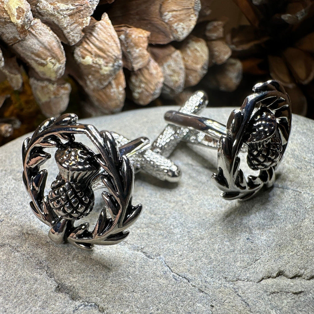 Scottish Thistle Wreath Cufflinks