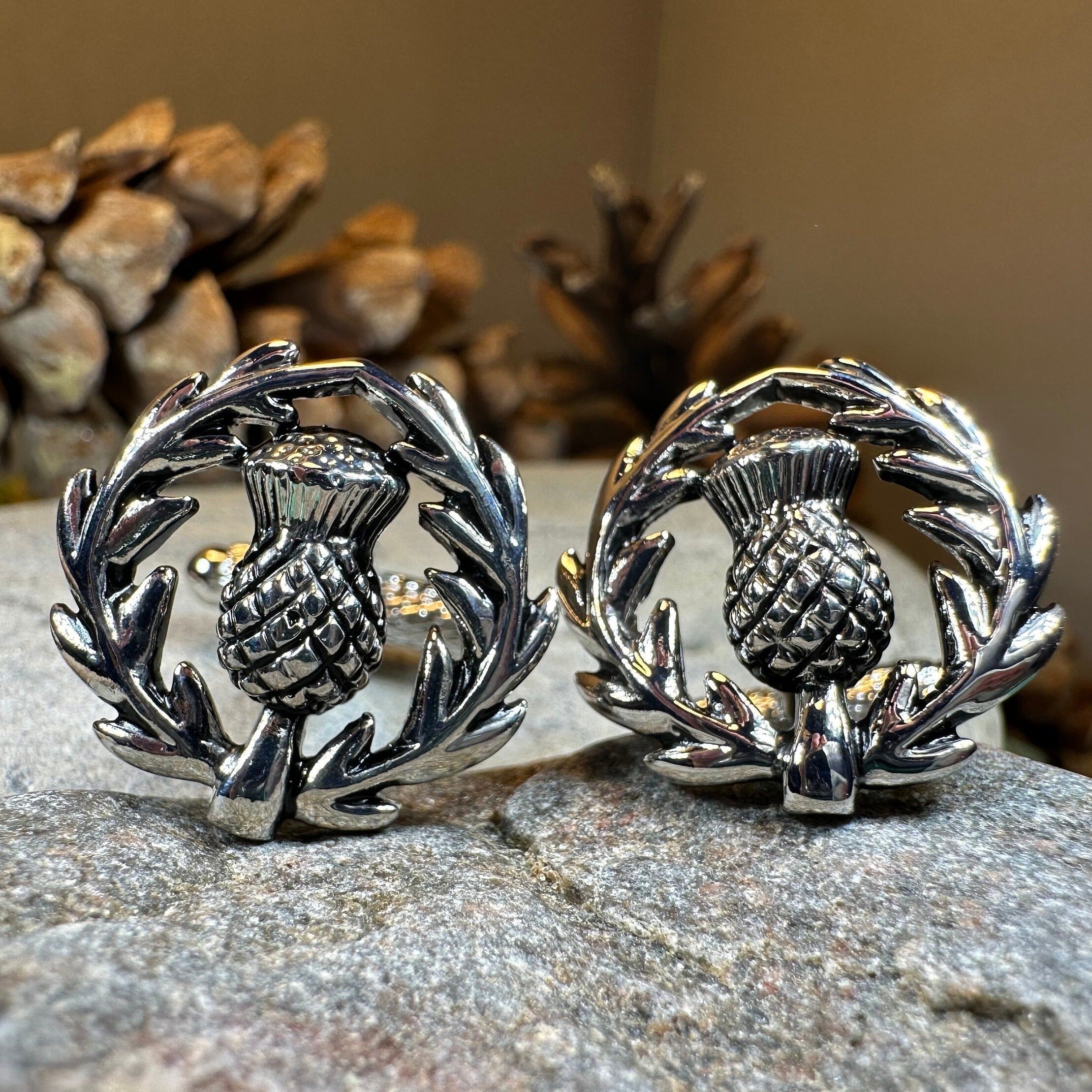 Scottish Thistle Wreath Cufflinks