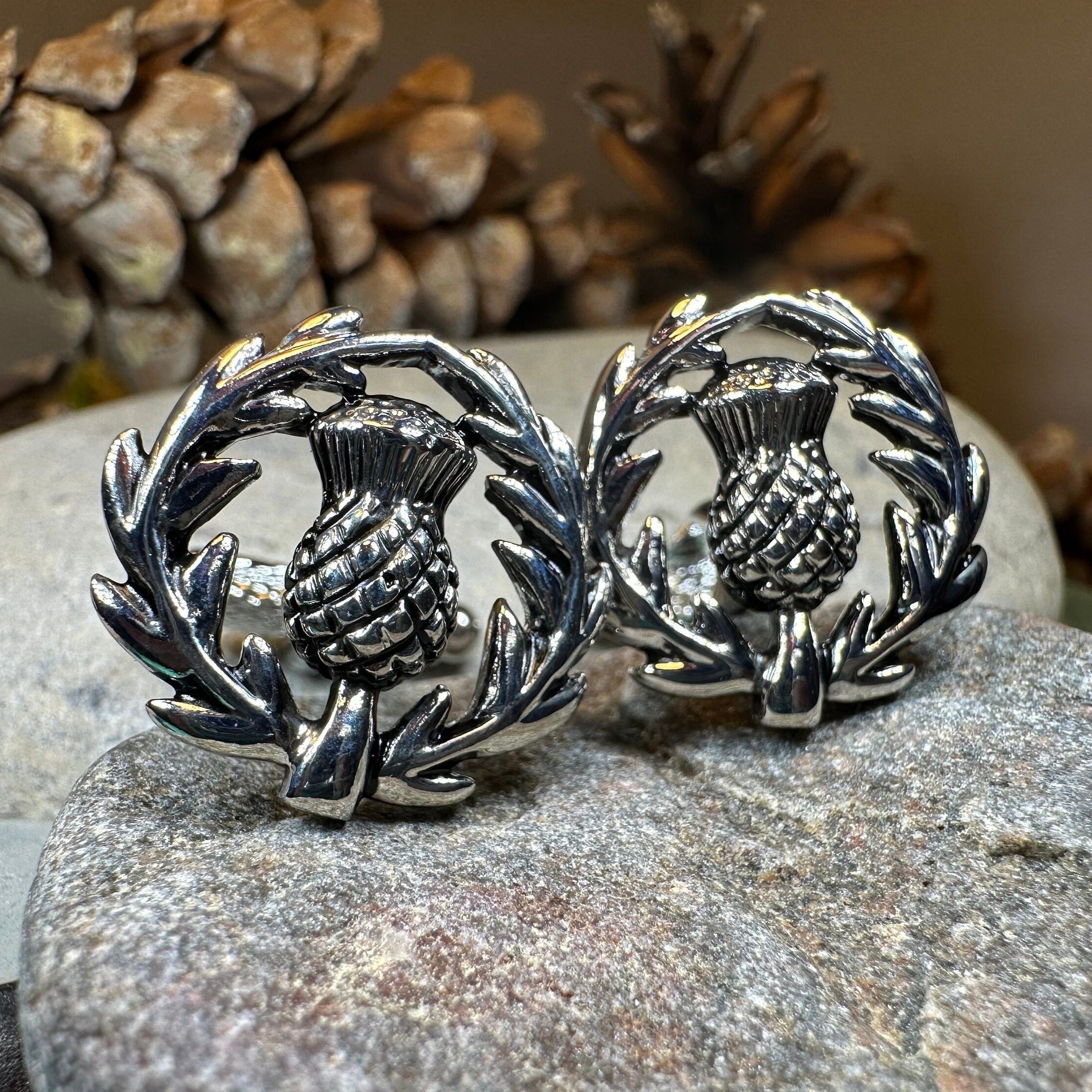 Scottish Thistle Wreath Cufflinks