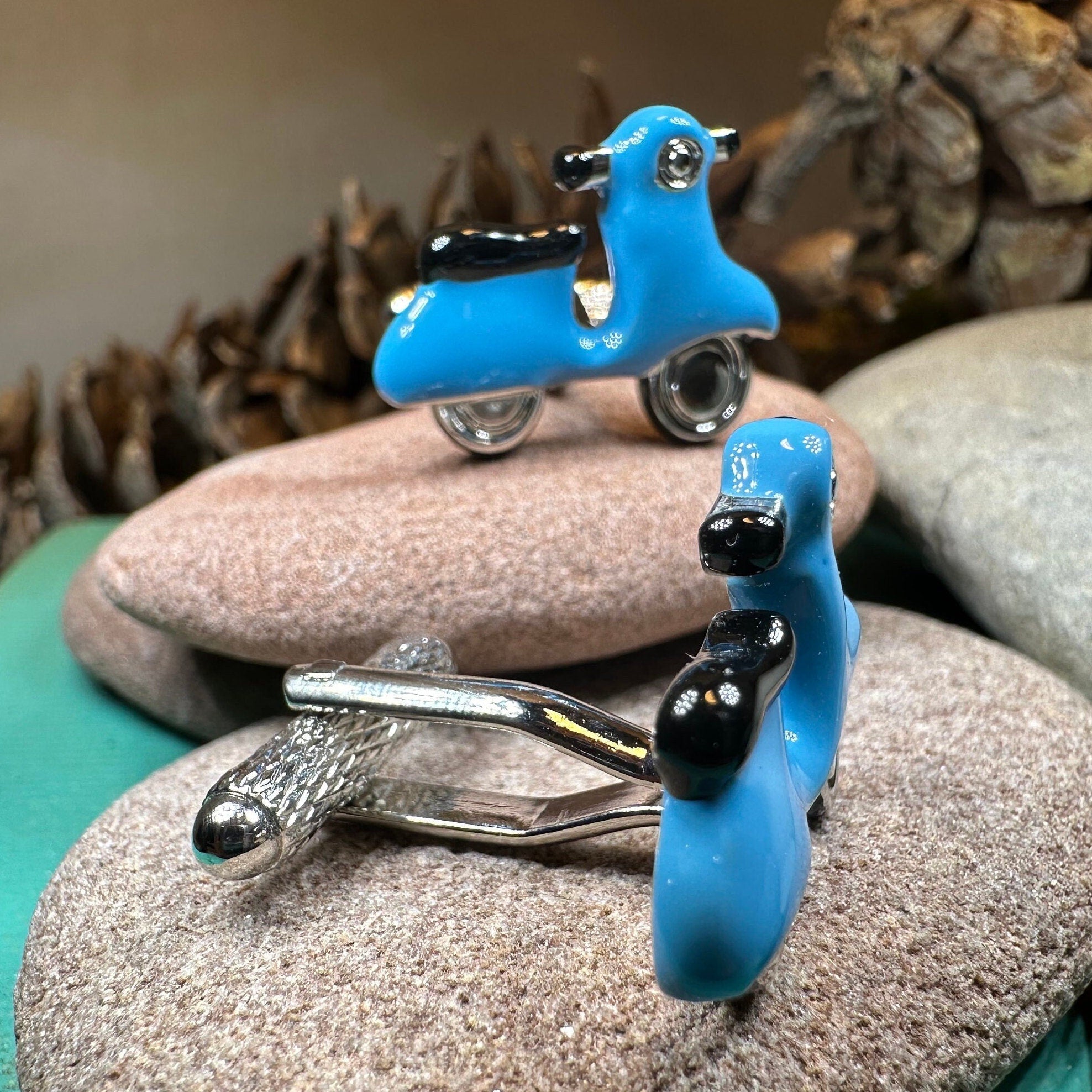 Blue Vespa Cufflinks for Men