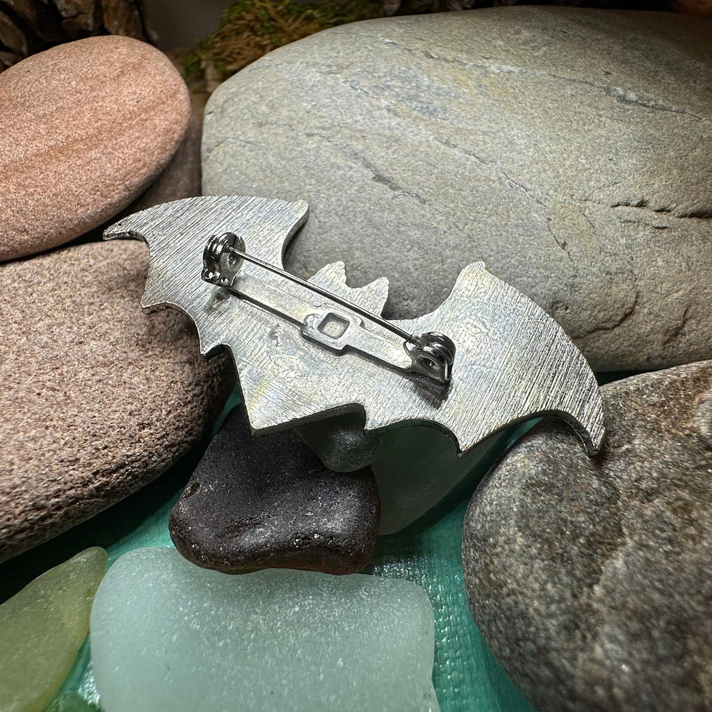 Gothic Bat Brooch in Pewter