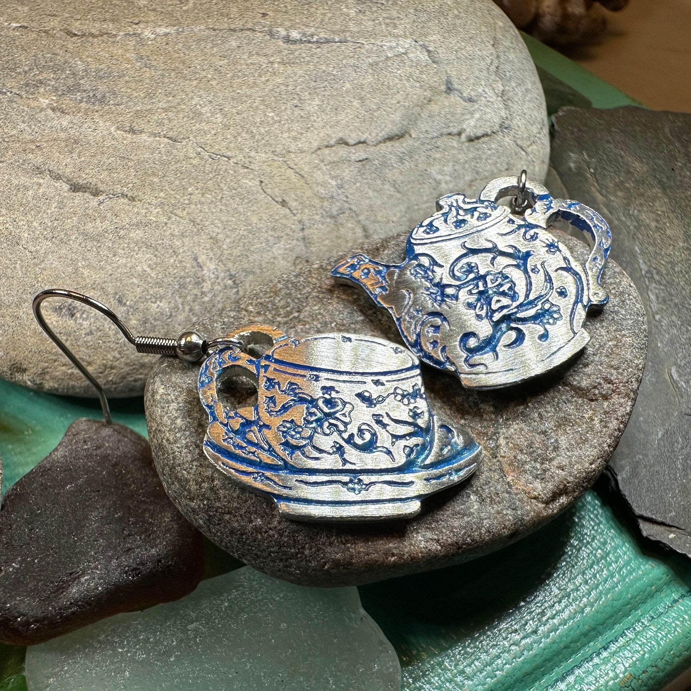 Old Fashioned Teapot & Cup Earrings for Women
