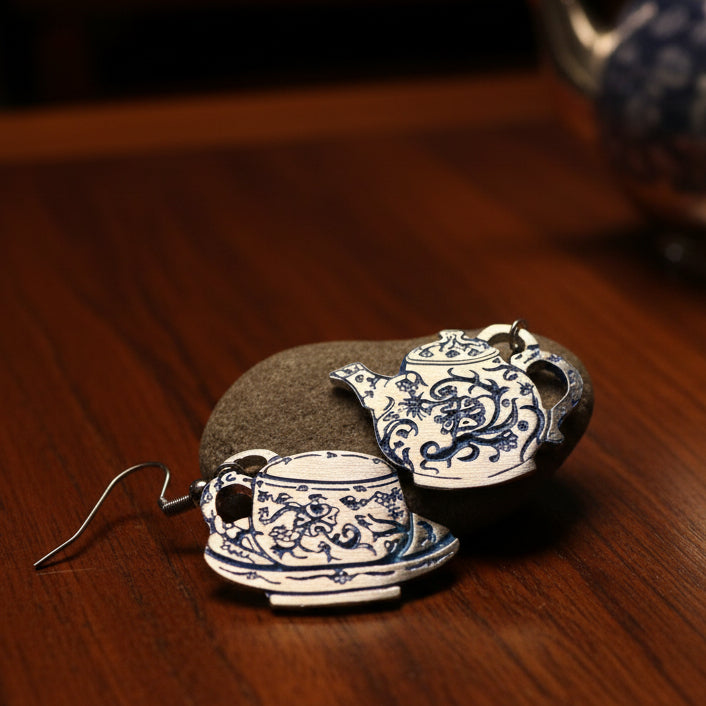 Old Fashioned Teapot & Cup Earrings for Women