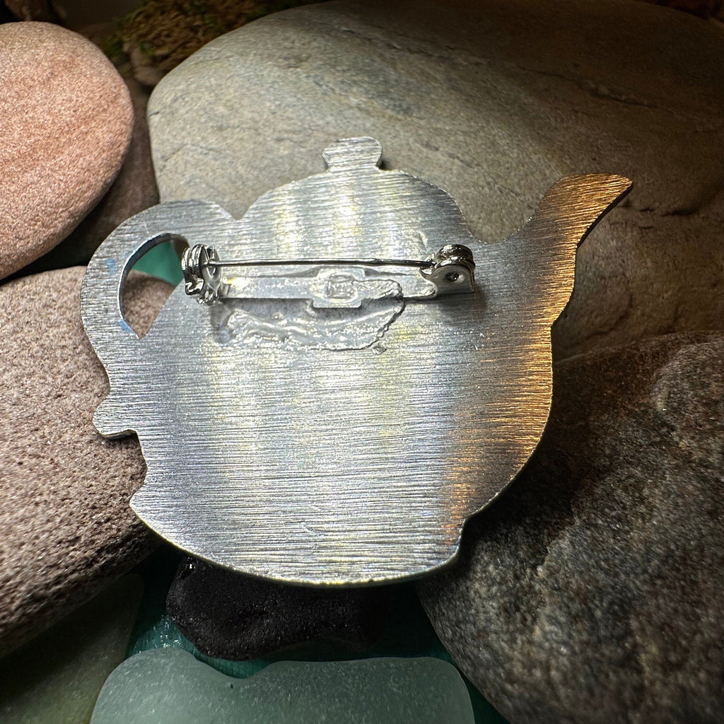 Handmade Old Fashioned Teapot Brooch for Women