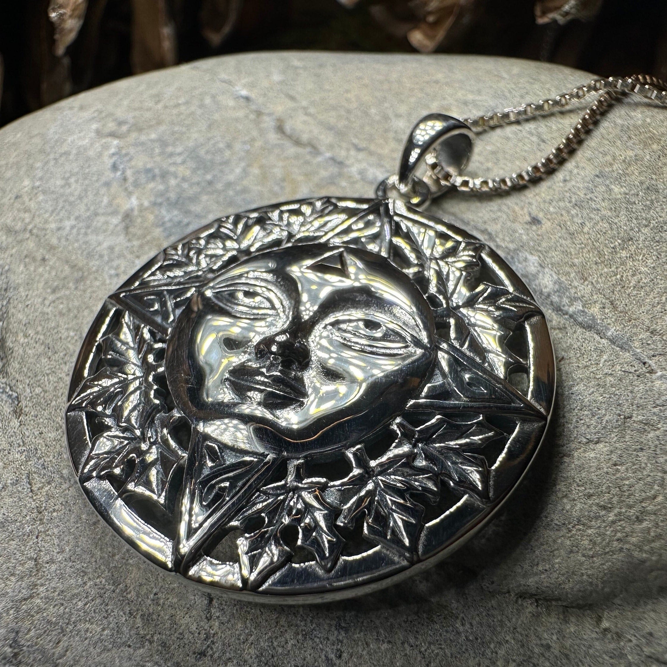 Autumn Celtic Sun Necklace with Garnet Gemstone