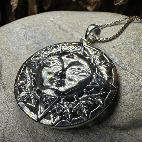 Autumn Celtic Sun Necklace with Garnet Gemstone