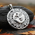 Autumn Celtic Sun Necklace with Garnet Gemstone