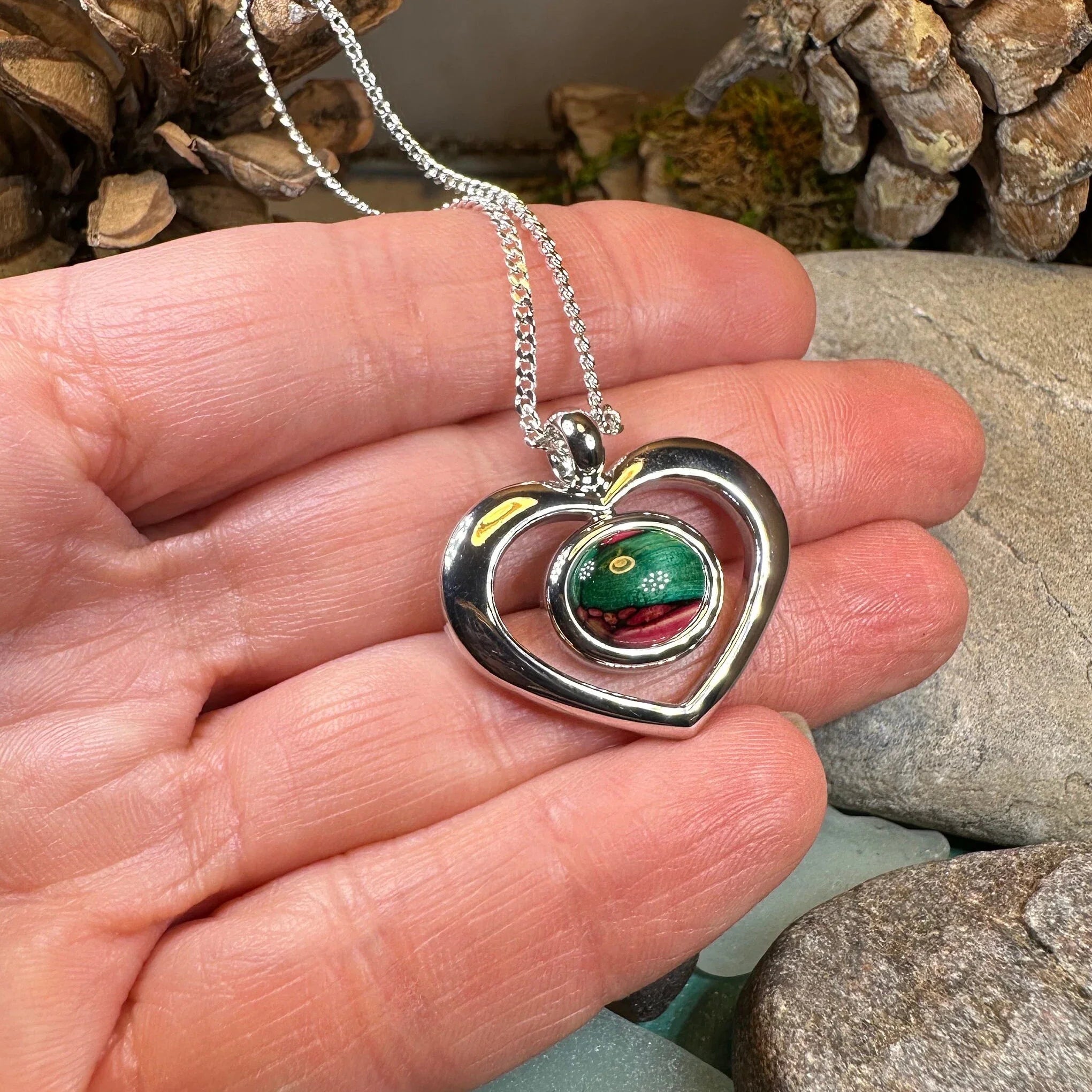 Heathergems Open Heart Necklace - Handmade in Scotland