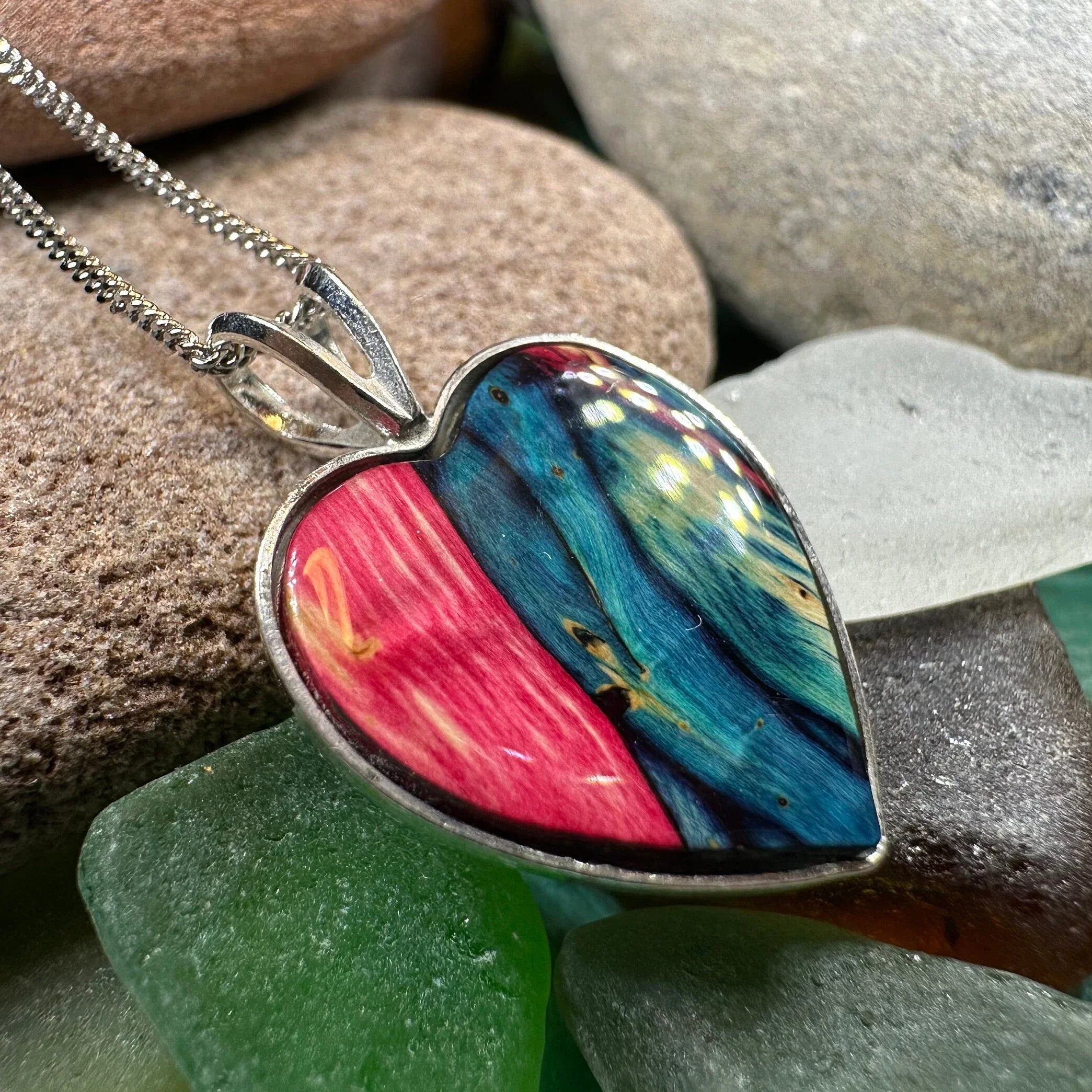 Scottish Heathergems Heart Necklace - Handmade in Scotland
