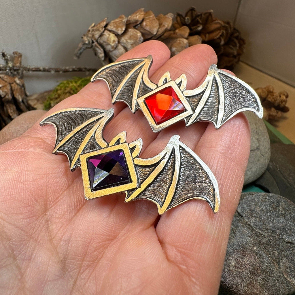 Gothic Bat Brooch in Pewter