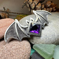 Gothic Bat Brooch in Pewter