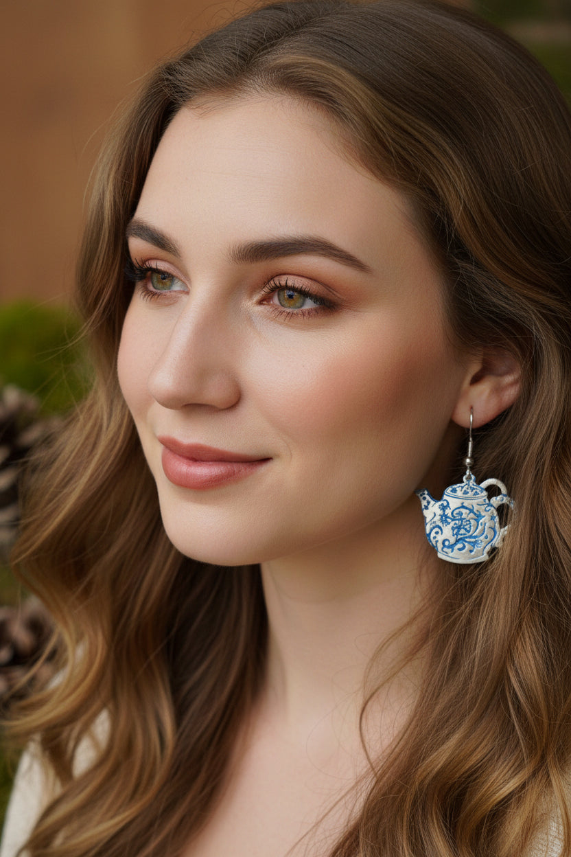 Old Fashioned Teapot & Cup Earrings for Women