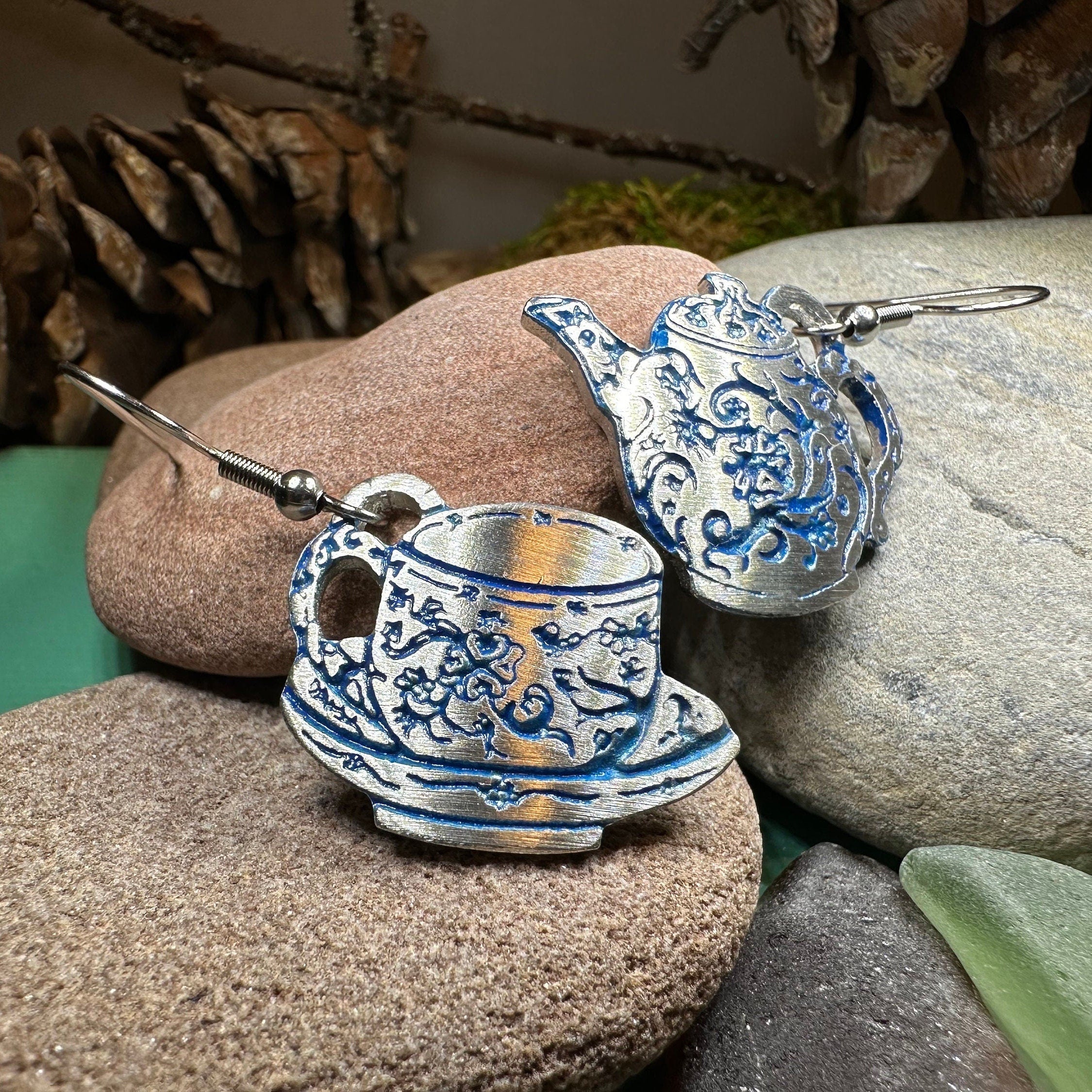 Old Fashioned Teapot & Cup Earrings for Women