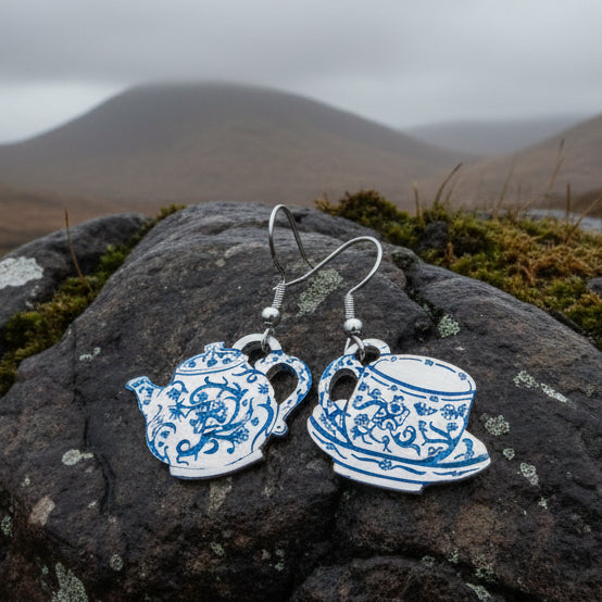 Old Fashioned Teapot & Cup Earrings for Women