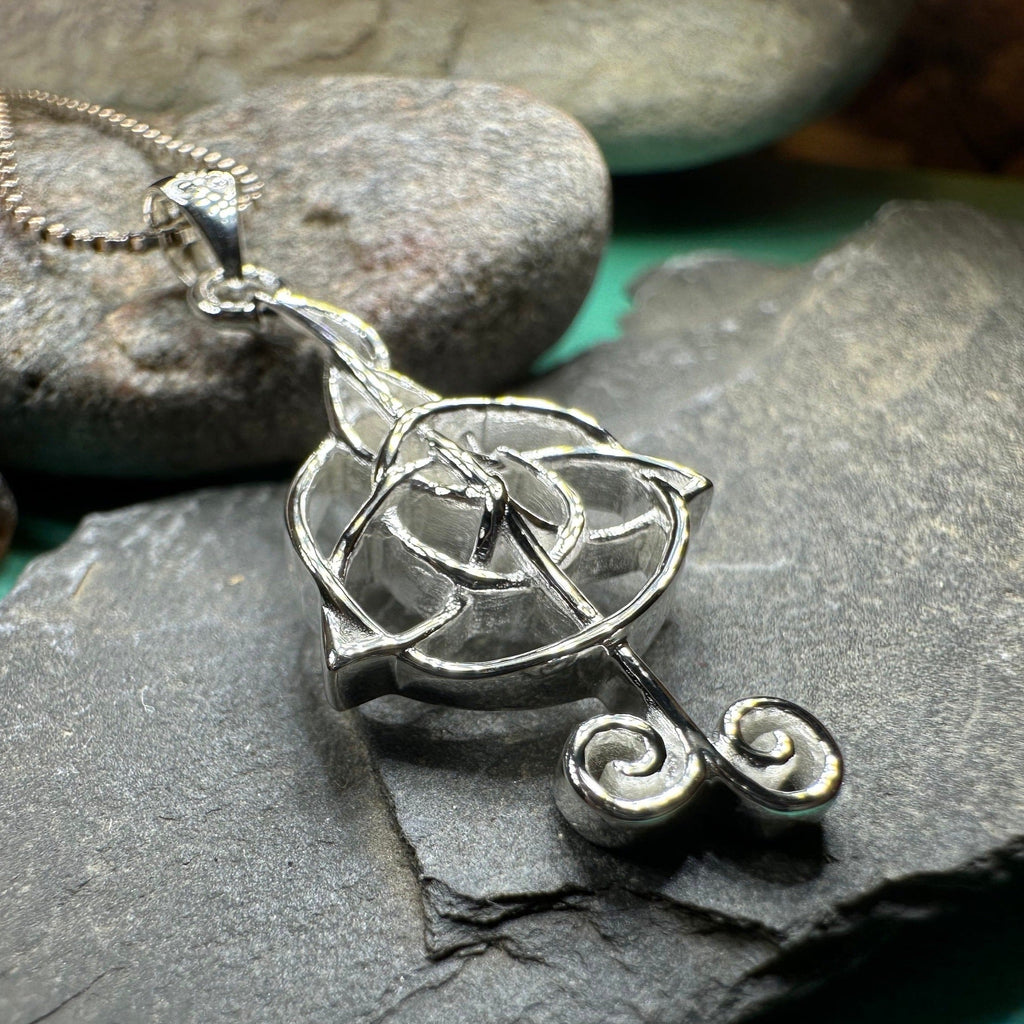 Celtic Music Note Necklace in Sterling Silver