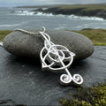 Celtic Music Note Necklace in Sterling Silver