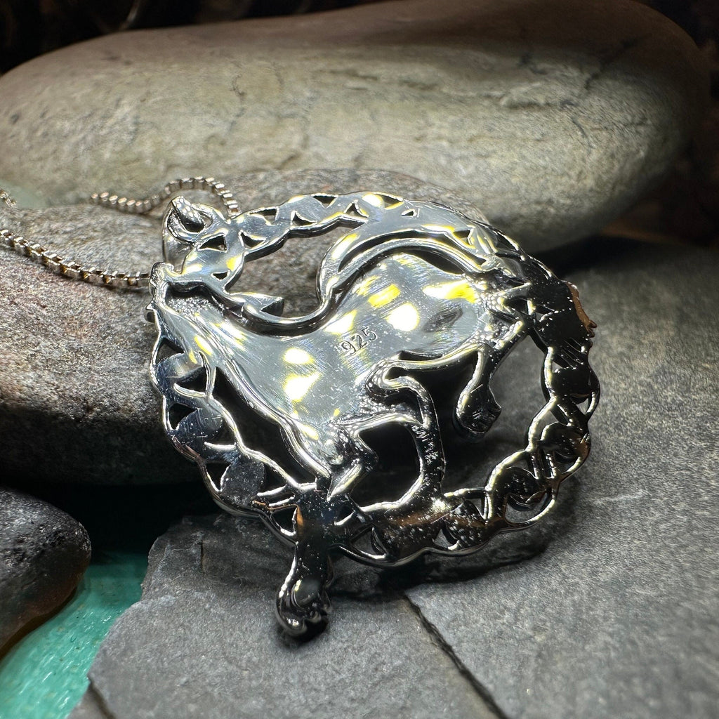 Pictish Celtic Dog Necklace in Sterling Silver