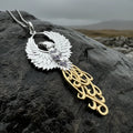 Golden Fire Phoenix Necklace in Sterling Silver