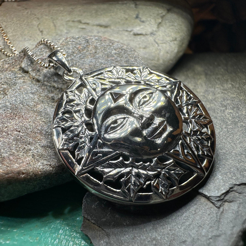 Autumn Celtic Sun Necklace with Garnet Gemstone