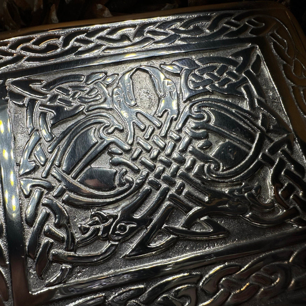 Celtic Birds Kilt Belt Buckle - Handmade in Scotland