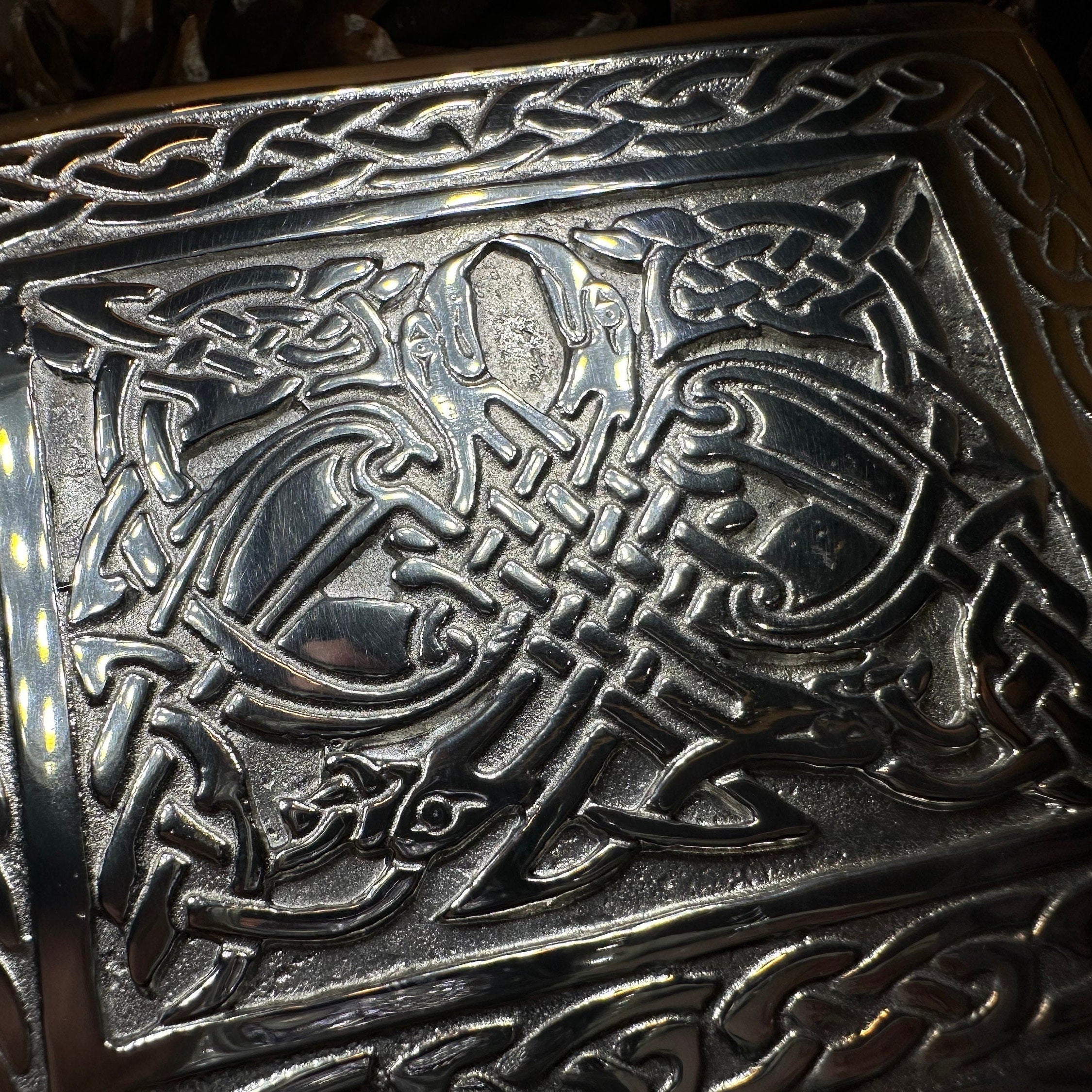 Celtic Birds Kilt Belt Buckle - Handmade in Scotland