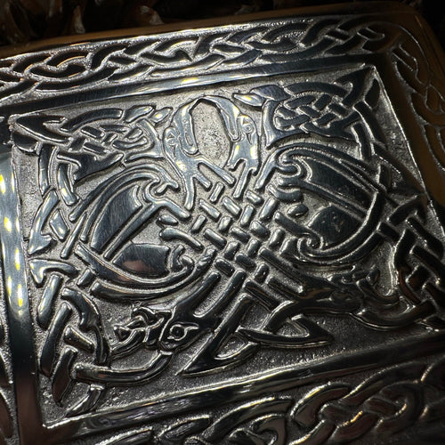 Celtic Birds Kilt Belt Buckle - Handmade in Scotland