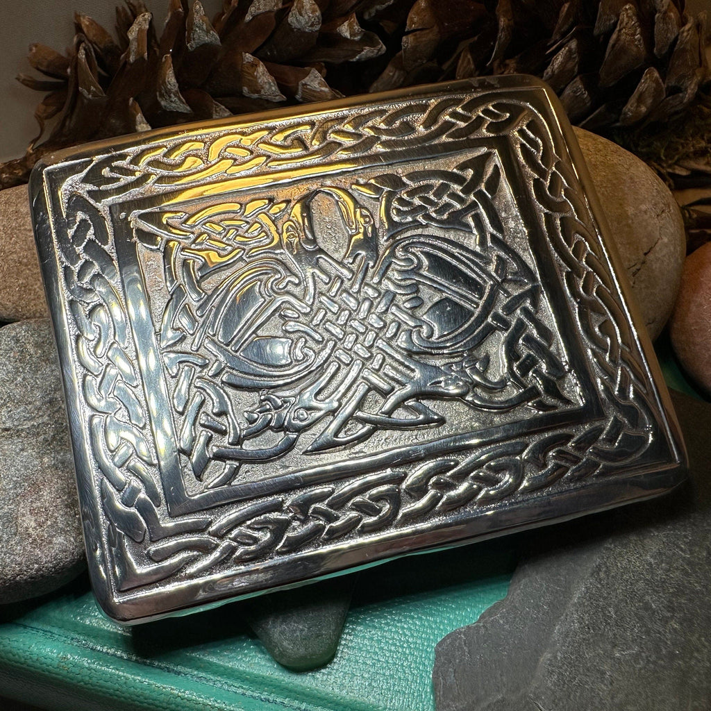 Celtic Birds Kilt Belt Buckle - Handmade in Scotland