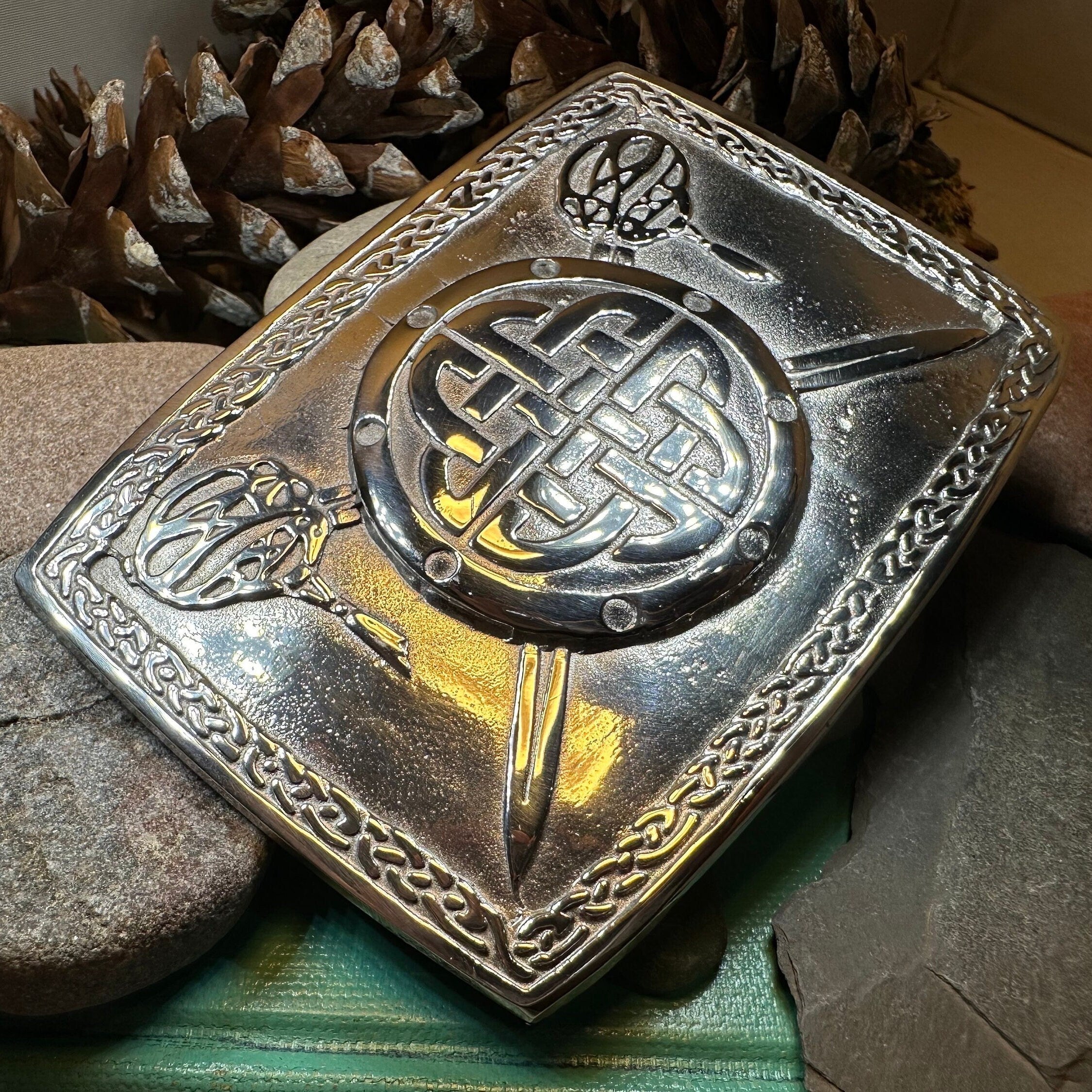 Celtic Battlefield Kilt Belt Buckle - Handmade in Scotland