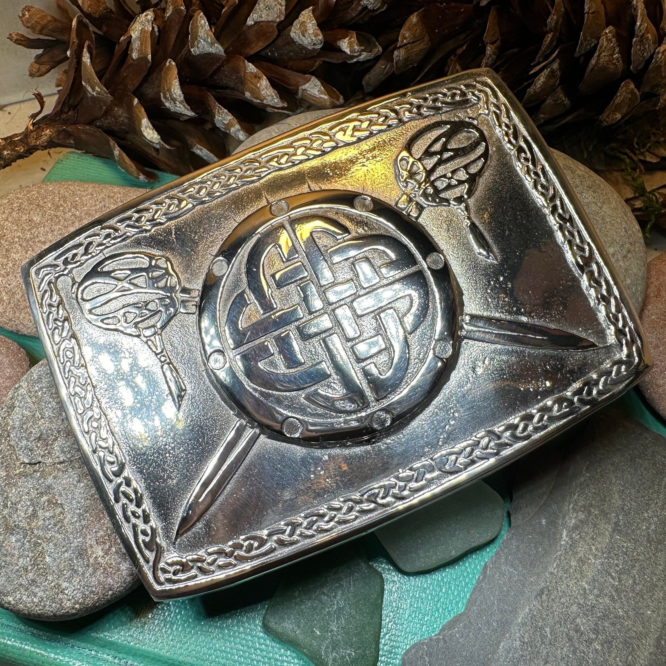 Celtic Battlefield Kilt Belt Buckle - Handmade in Scotland
