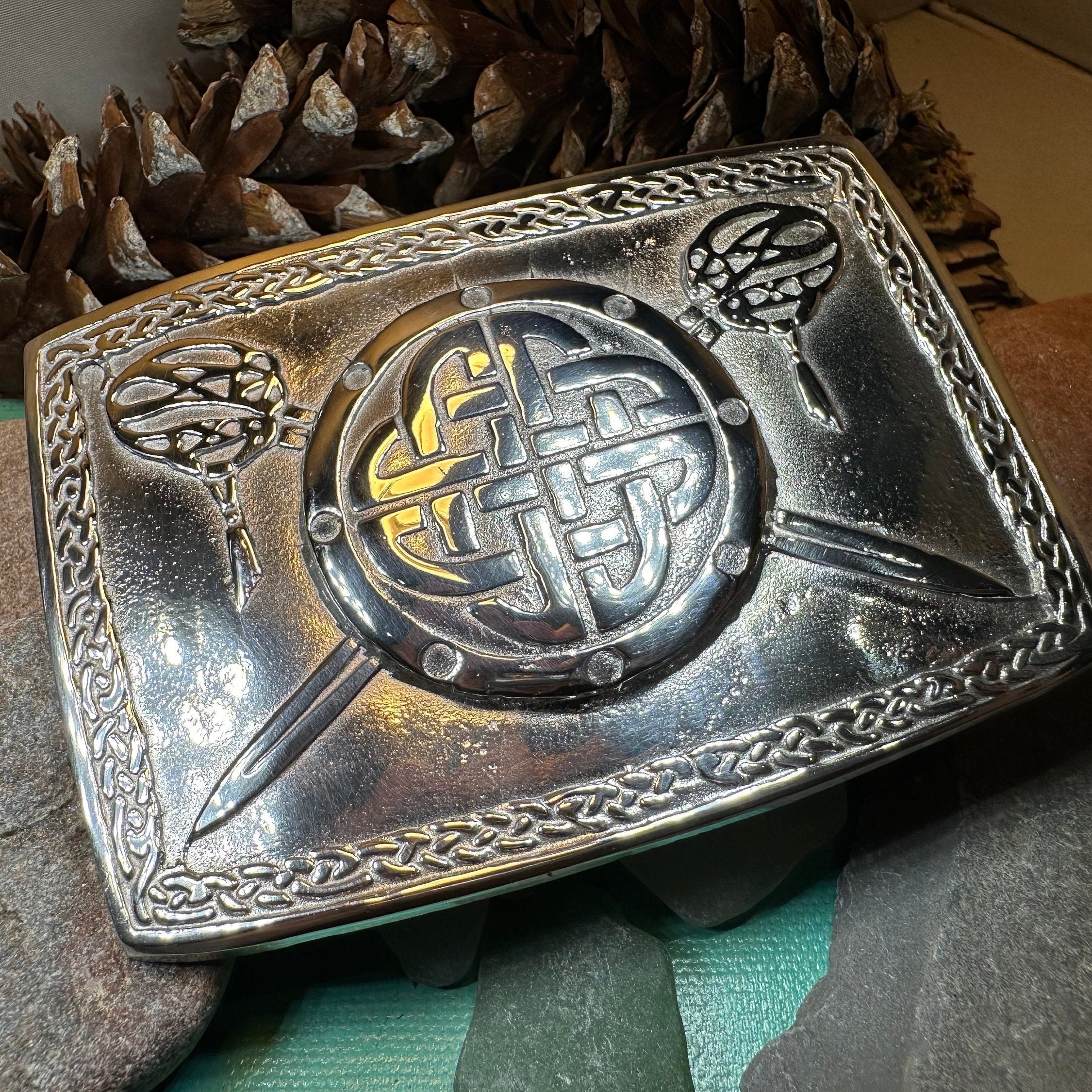 Celtic Battlefield Kilt Belt Buckle - Handmade in Scotland
