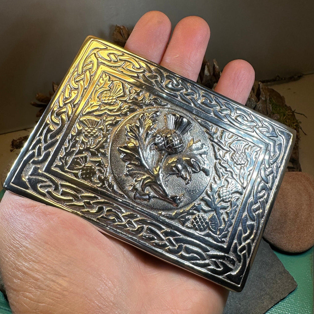 Scottish Thistle Kilt Belt Buckle - Handmade in Scotland