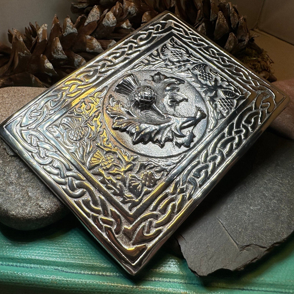 Scottish Thistle Kilt Belt Buckle - Handmade in Scotland