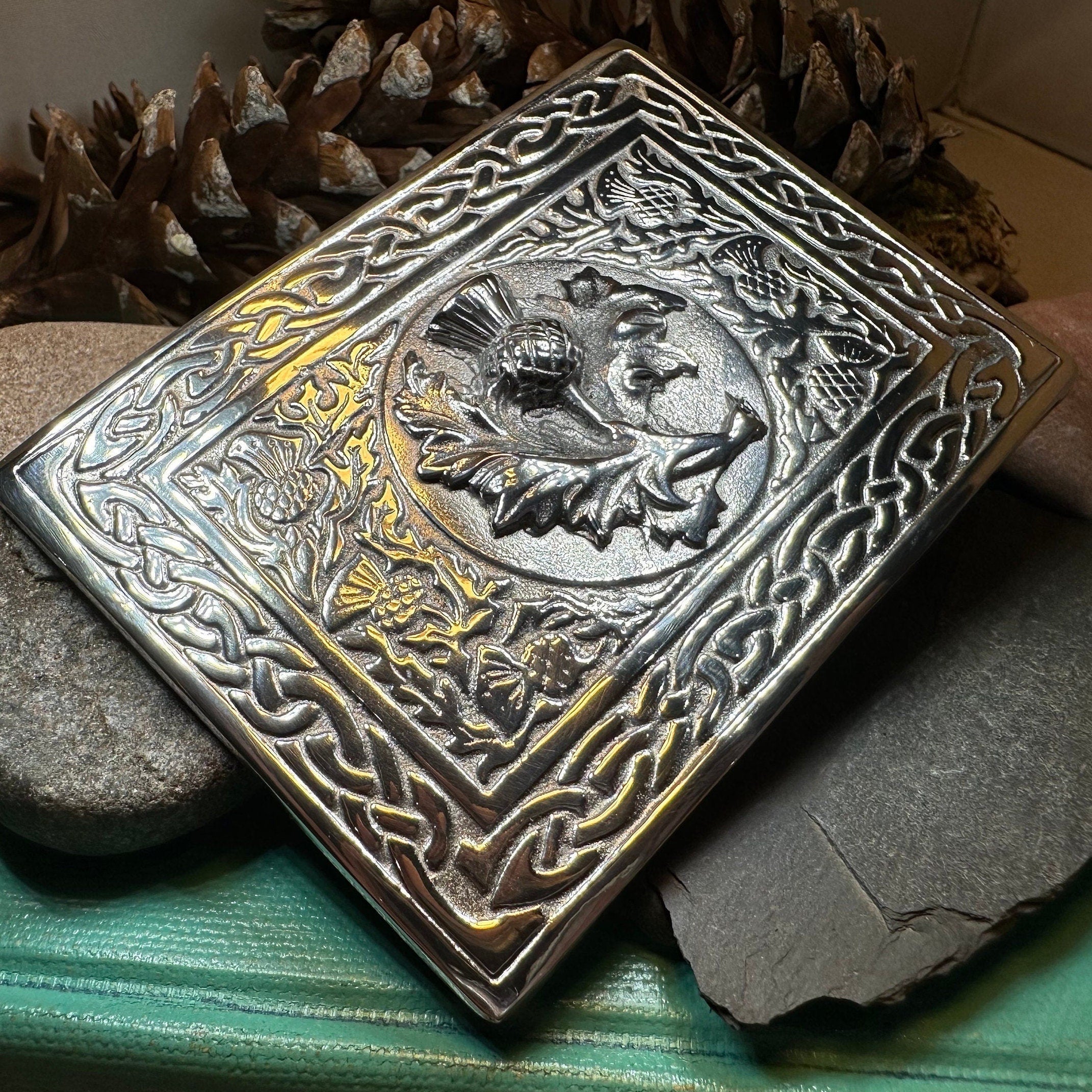 Scottish Thistle Kilt Belt Buckle - Handmade in Scotland