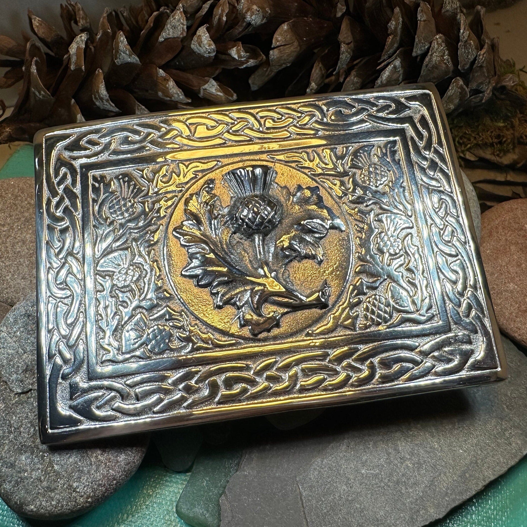 Scottish Thistle Kilt Belt Buckle - Handmade in Scotland