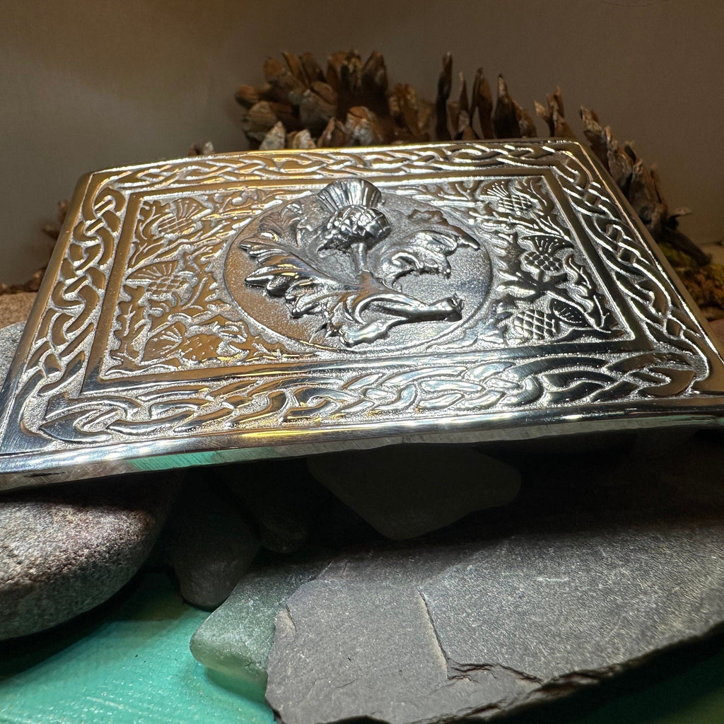 Scottish Thistle Kilt Belt Buckle - Handmade in Scotland